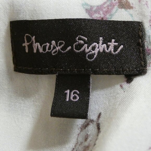 Phase 8 White Blouse Women Size 16 Horse Equestrian Designer Top 3/4 Sleeve Boho - Picture 2 of 7